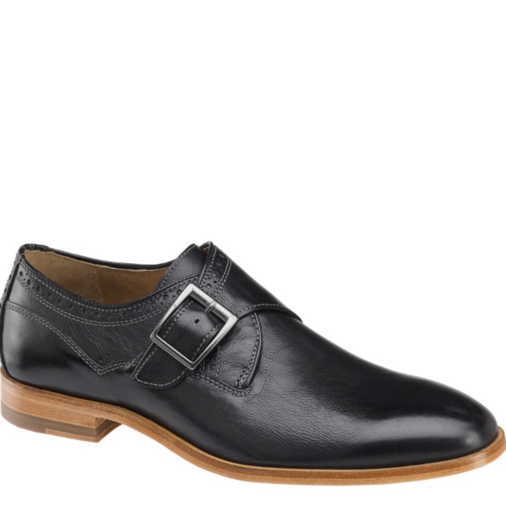 Johnson & Murphy Graham Monk Strap Black Leather Size 11M